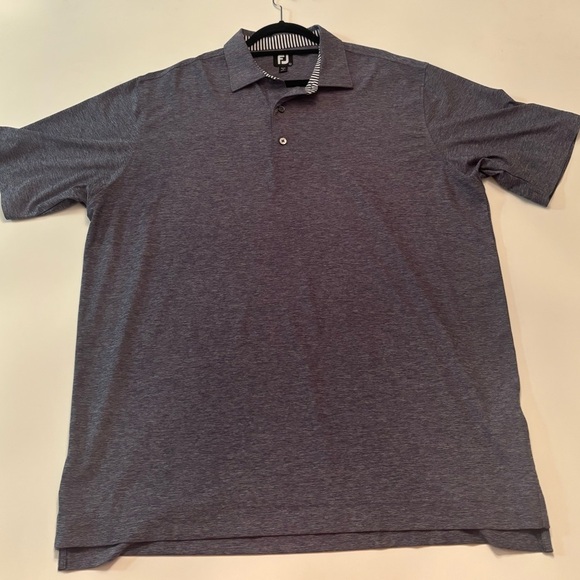 FootJoy FJ Golf Polo Shirt Men’s XL Gray Heather Stripe Collar PGC Logo - Picture 1 of 7
